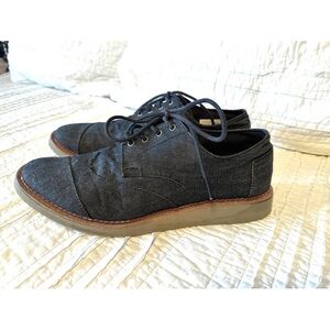 Tom’s Black Denim Brogue Men’s Casual Shoes Size 11